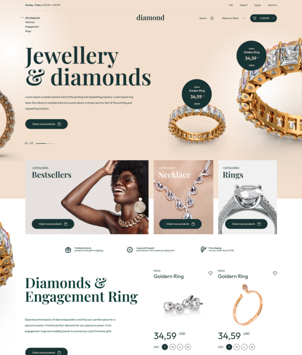 Online diamond selling site | Meet Diamond. A Luxury Theme Built for Selling Jewellery - Image 6